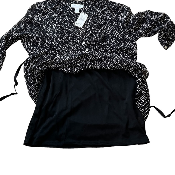 Motherhood Maternity black/white dot blouse with camisole size Med NWT - Picture 11 of 16